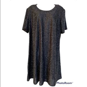 Onyx Nite by Wendye Chaitin Black Sparkling Glitter Dress 22